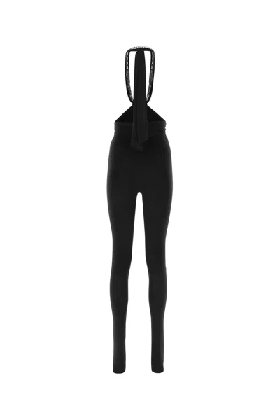 Attico Black Stretch Polyester Ruby Pant In Black