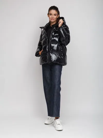 Pinko Quilted Polyamide Puffer Down Jacket In Black