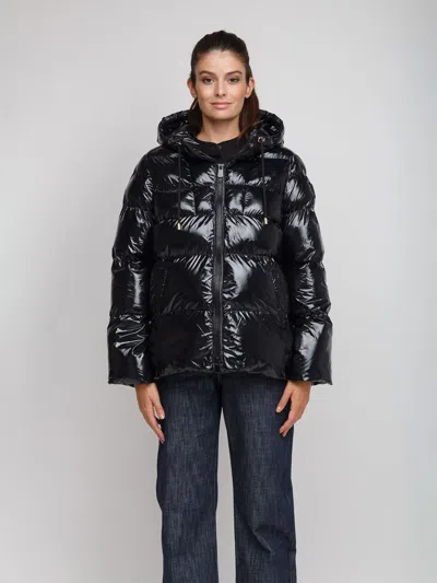 Pinko Quilted Polyamide Puffer Down Jacket In Black