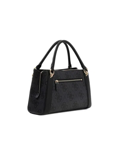 Guess Structured Polyurethane Satchel Bag In Black