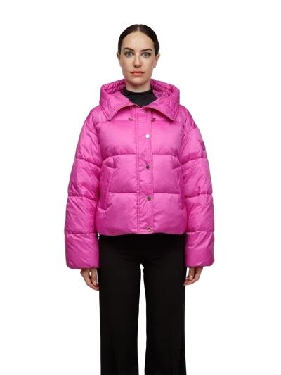 Pinko Quilted Polyamide Down Jacket In Pink
