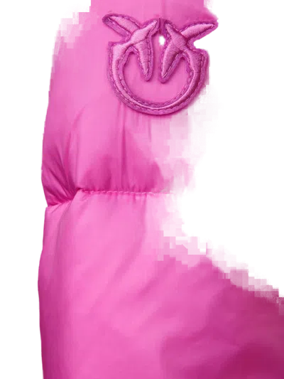Pinko Quilted Polyamide Down Jacket In Pink
