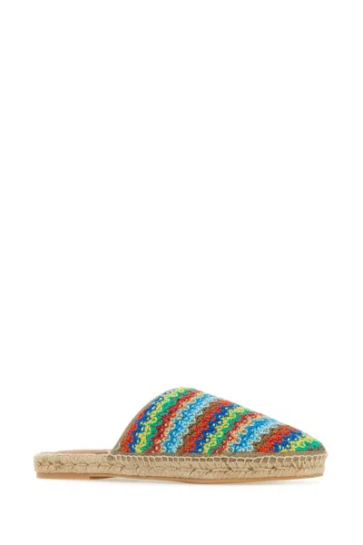 Alanui Man Espadrilles Azure Size 9 Textile Fibers In Transparent