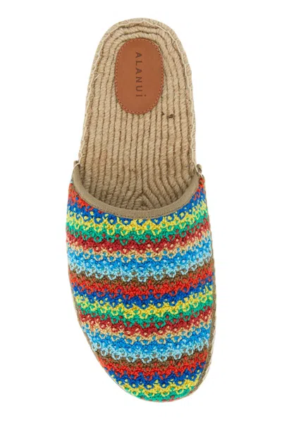 Alanui Man Espadrilles Azure Size 9 Textile Fibers In Transparent