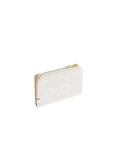 Guess Quilted Polyurethane Card Case In White