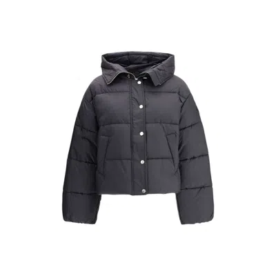 Pinko Quilted Puffer Down Jacket In Black