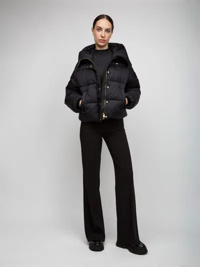 Pinko Quilted Puffer Down Jacket In Black