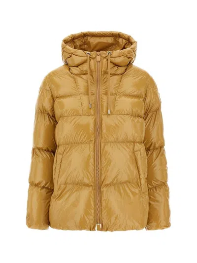 Pinko Quilted Polyamide Down Jacket In Yellow