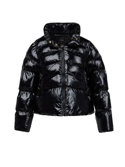 Pinko Quilted Polyamide Puffer Down Jacket In Black
