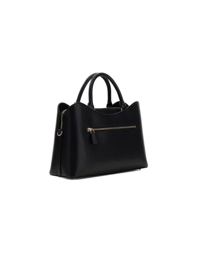 Guess Structured Polyurethane Satchel In Black