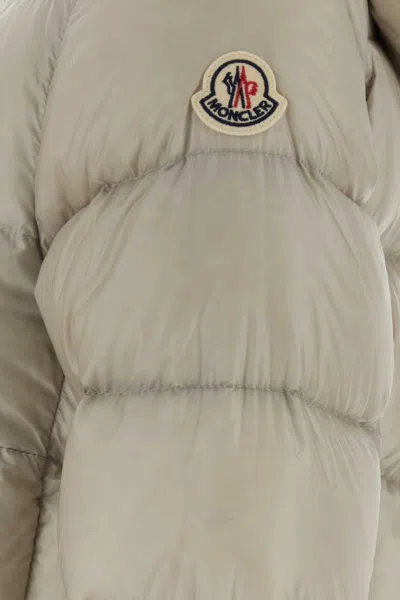 Moncler Long Down Jacket In Neutral