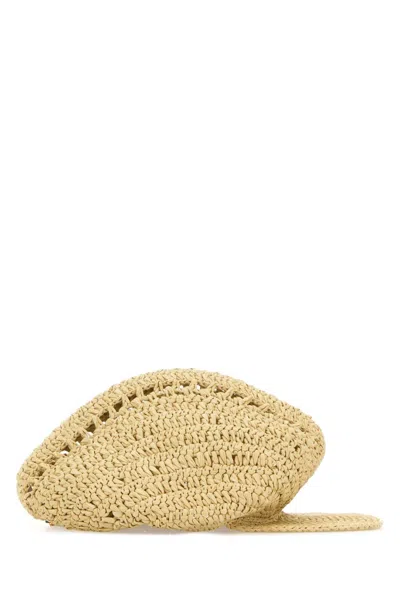 Prada Cappelli Raffia Bucket Hat In Beige