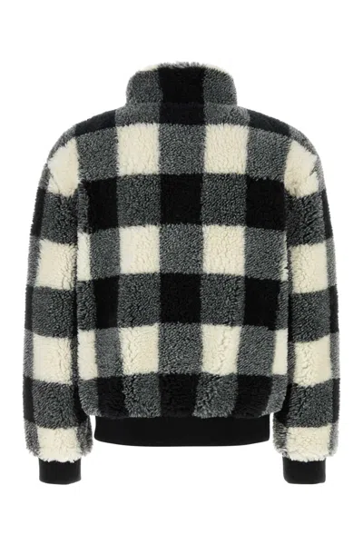 Givenchy Checked Embroidered Pile Jacket For Men In Black
