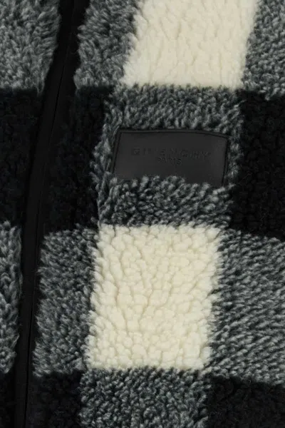 Givenchy Checked Embroidered Pile Jacket For Men In Black