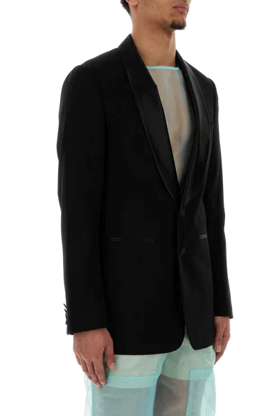 Dries Van Noten Black Wool Blend Bartux Blazer In Black