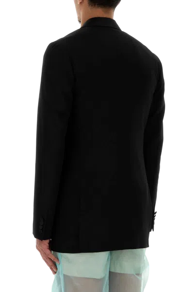 Dries Van Noten Black Wool Blend Bartux Blazer In Black