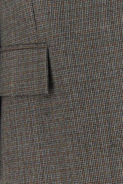 Stella Mccartney Single-breasted Micro Houndstooth Blazer In Gray
