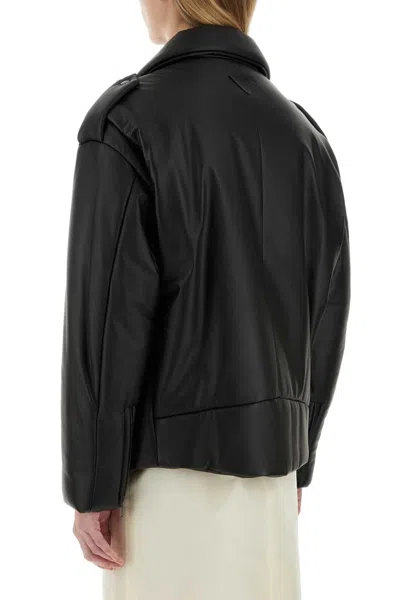Prada Nappa Leather Padded Jacket In Black