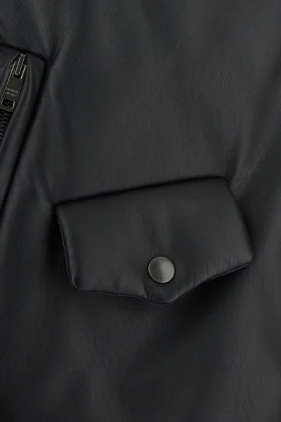 Prada Nappa Leather Padded Jacket In Black