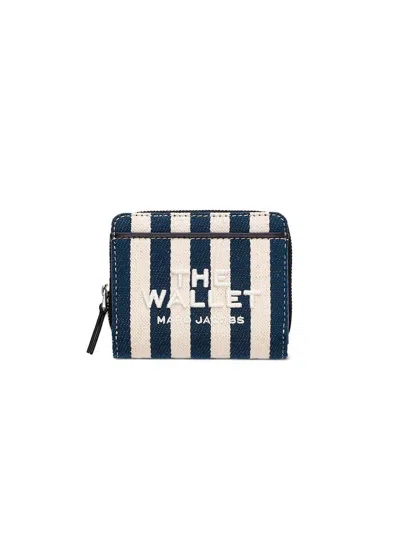 Marc Jacobs Checkered Cotton Wallet In Blue
