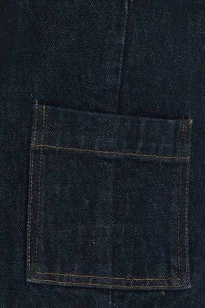 Frame Sleeveless Denim Vest Featuring Front Pockets In Blue