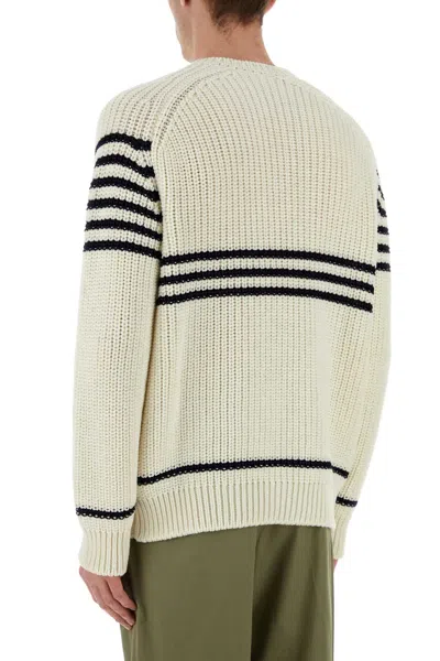 Loewe Striped Wool-blend Sweater In White