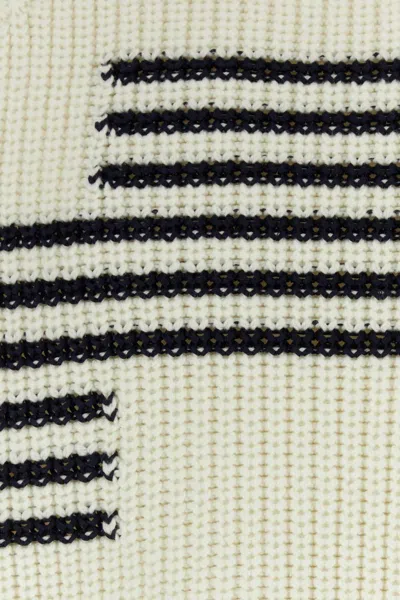 Loewe Striped Wool-blend Sweater In White