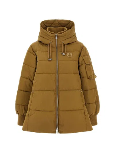 Pinko Crusca Down Jacket In Brown