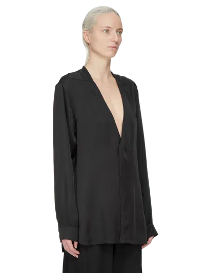 Rick Owens Solid Colour Shirts In Black