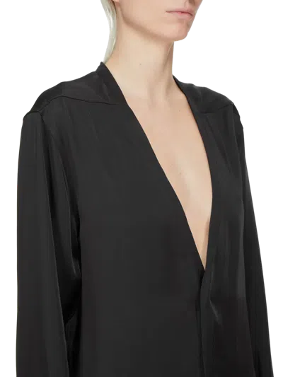 Rick Owens Solid Colour Shirts In Black