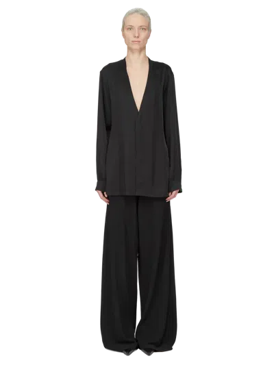Rick Owens Solid Colour Shirts In Black