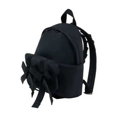 Simone Rocha Bow-front Nylon Backpack In Black