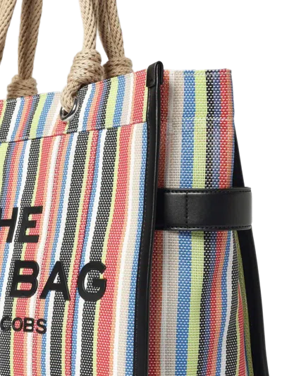 Marc Jacobs Striped Canvas Tote Bag In Multicolor