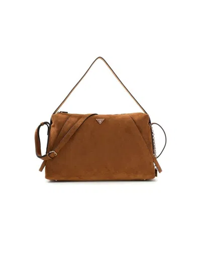 Guess Devon Shoulder Bag In Brown