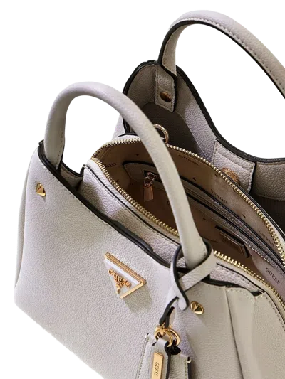 Guess Structured Polyurethane Shoulder Bag In Gray