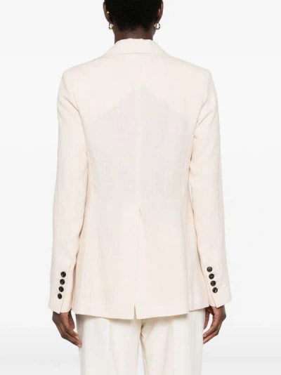 Eleventy Double-breasted Linen Blazer In Neutral