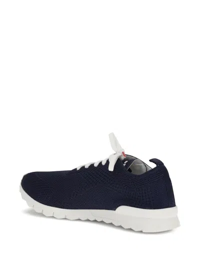 Kiton Knitted-upper Sneaker In Navy