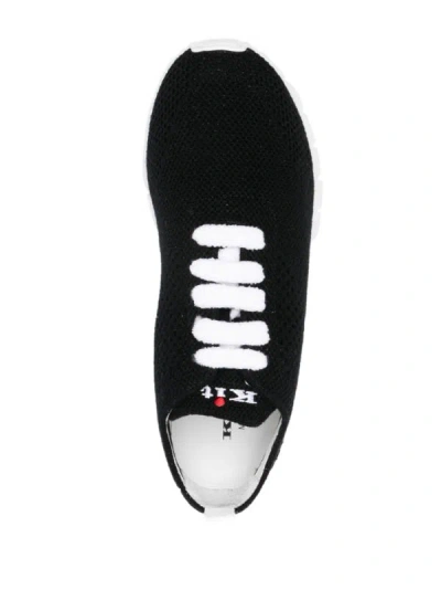 Kiton Fully-perforated Low-top Sneaker In Black