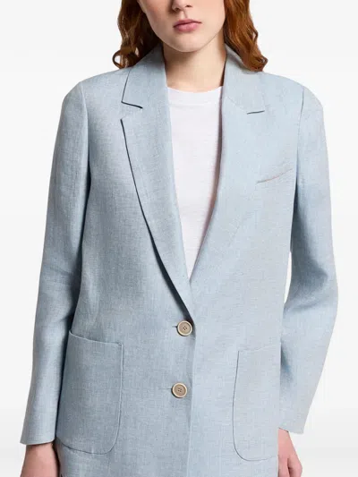 Peserico Button Patch-pocket Blazer In Blue