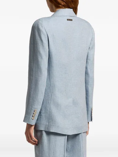Peserico Button Patch-pocket Blazer In Blue