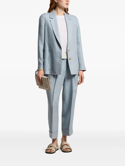 Peserico Button Patch-pocket Blazer In Blue