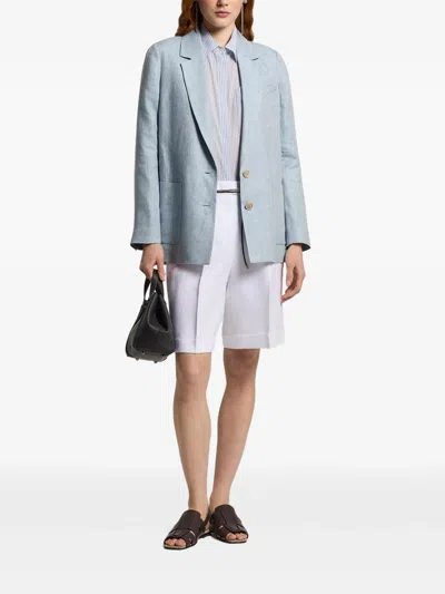Peserico Button Patch-pocket Blazer In Blue