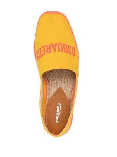 Dsquared2 Logo-print Espadrille In Yellow