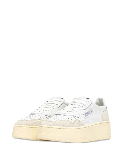 Autry Platform Panelled Sneakers In White