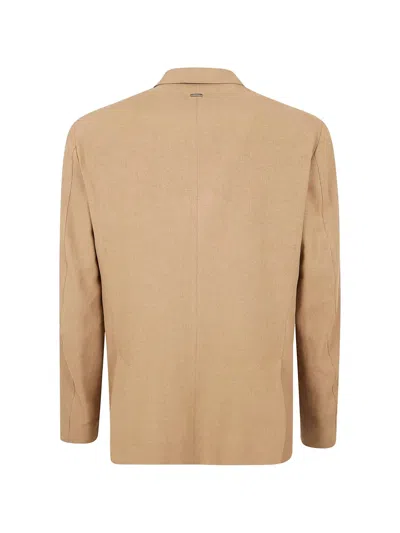 Herno Linen Blazer In Nude