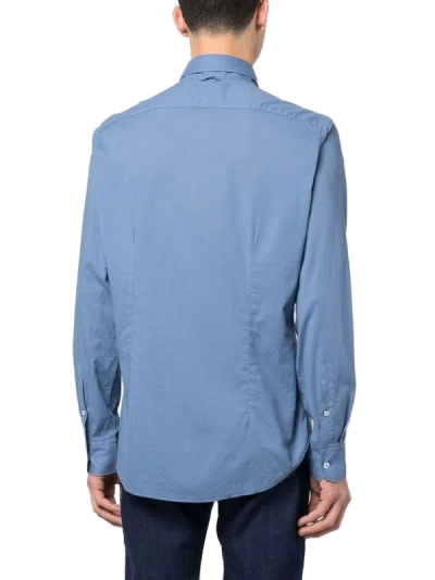 Fedeli Stretch-cotton Shirt In Blue