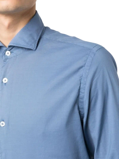 Fedeli Stretch-cotton Shirt In Blue