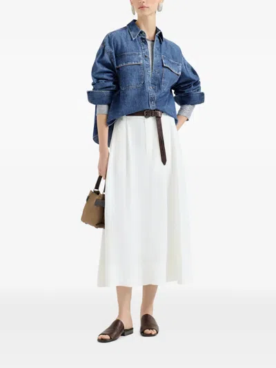 Brunello Cucinelli Flap-pocket Denim Overshirt In Blue
