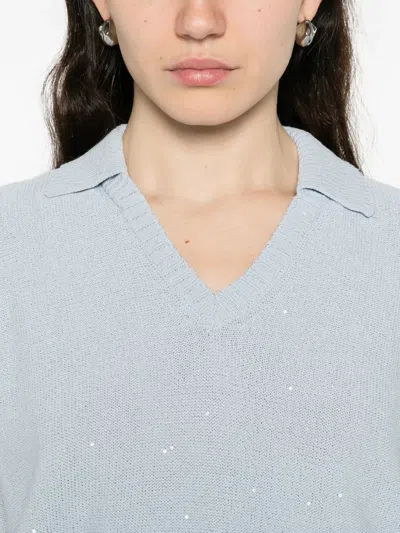 Panicale Embellished Tank Top In Blue