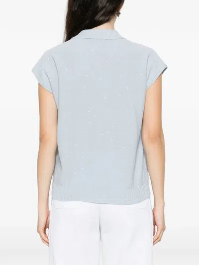Panicale Embellished Tank Top In Blue